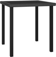 vidaXL Garten-Esstisch Schwarz 70x70x73 cm Poly Rattan