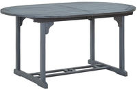 vidaXL Gartentisch Grau 200x100x75 cm Massivholz Akazie