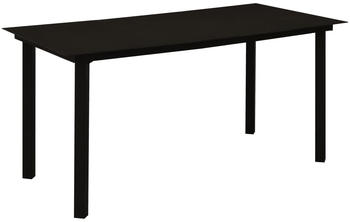 vidaXL Garten-Esstisch 150x80x74cm Stahl/Glas schwarz (312162)