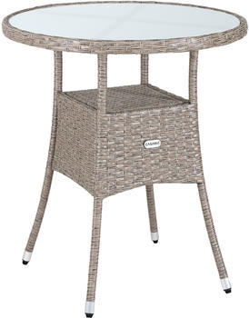 Casaria Polyrattan Tisch Creme rund 60cm (107999)