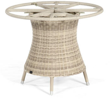 SonnenPartner Base Tisch Ø 100 cm (Polyrattan) weiß/koralle