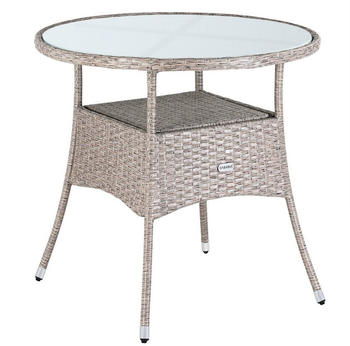 Casaria Gartentisch &Oslash;80 cm beige
