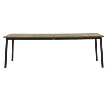 Applebee Milou Gartentisch 240x100cm Aluminium/Teak schwarz/braun