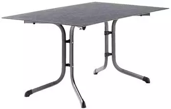 Sieger Gartenmöbel Sieger Polytec Klapptisch 140x90cm eisengrau/Schiefer anthrazit