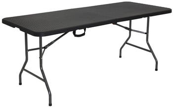 Arebos Buffettisch Rattan Optik 180x75x74cm schwarz
