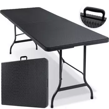 Kesser Klapptisch Rattan Optik 180x75cm anthrazit