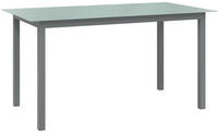 Gartentisch Hellgrau 150x90x74 Cm Aluminium Und Glas Vidaxl