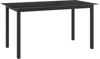 Gartentisch Schwarz 150x90x74 Cm Aluminium Und Glas - Vidaxl