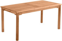 M&ouml;bilia Gartentisch rechteckig 150 cm | Esstisch aus Teak Holz mit Schirmaussparung