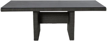 L.C. Wholesaler GmbH LC Home Barcelona Gartentisch 220x100cm Geflecht/Glas-Keramik dunkelgrau