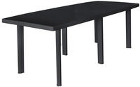 vidaXL Gartentisch Anthrazit 216x90x72 cm Kunststoff
