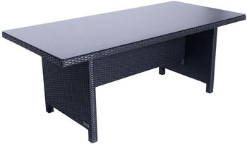 Outflexx Esstisch Polyrattan 200x95cm Tischplatte Spraystone 6mm aufliegend (22286)
