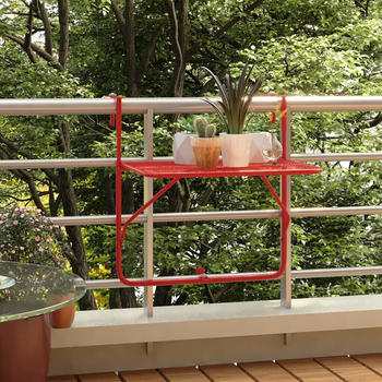 vidaXL Balkontisch rot 60x40cm Stahl (340919)