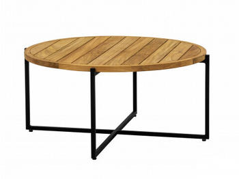 Applebee Condor Loungetisch Ø94x44cm Aluminium/Teak schwarz/natur (70001295)