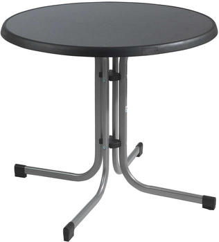 Sieger Gartentisch Mecalit Metall Ø86cm klappbar grau