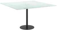 vidaXL Tischplatte Wei&szlig; 70x70 cm 6 mm Hartglas in Marmoroptik