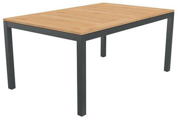 OUTLIV. Alpha Ausziehtisch 150/210x90cm Aluminium/Teak natur/dunkelgrau