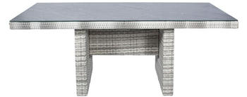 L.C. Wholesaler GmbH LC Home Parma Gartentisch 220x100cm Geflecht/Keramik-Glas dunkelgrau/hellgrau (181208)