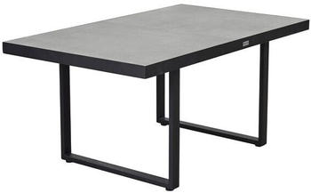 L.C. Wholesaler GmbH LC Home Sondrino Gartentisch 140x85cm Aluminium/Keramik schwarz/hellgrau