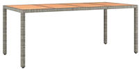 vidaXL Gartentisch mit Holzplatte grau Poly Rattan & Massivholz Akazie