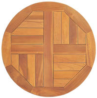 vidaXL Tischplatte Massivholz Teak Rund 2,5 cm 50 cm