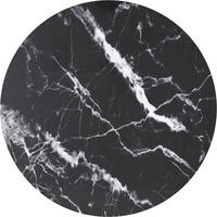vidaXL Tischplatte Schwarz &Oslash;80x1 cm Hartglas in Marmoroptik
