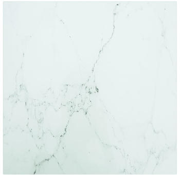 vidaXL Tischplatte50x50 cm 6 mm Hartglas in Marmoroptik weiß