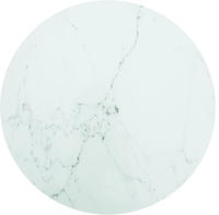 vidaXL Tischplatte Wei&szlig; &Oslash;40x0,8 cm Hartglas in Marmoroptik