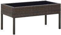 vidaXL Gartentisch Braun 75x40x37 cm Poly Rattan