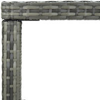 vidaXL Garten-Bartisch Grau 130x60x110 cm Poly Rattan und Glas