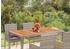 vidaXL Gartentisch mit Holzplatte grau 150x90x75 cm Poly Rattan