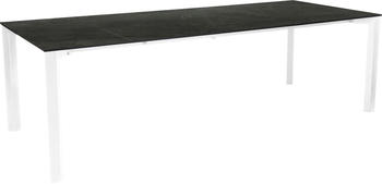 Stern Penta Ausziehtisch 200/250x100 cm Aluminium/Silverstar Weiß Dark Marble