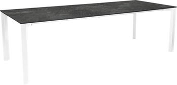 Stern Penta Ausziehtisch 200/250x100 cm Aluminium/Silverstar Weiß Slate