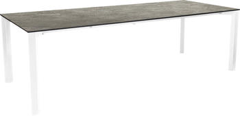 Stern Penta Ausziehtisch 200/250x100 cm Aluminium/Silverstar Weiß Slate Stone