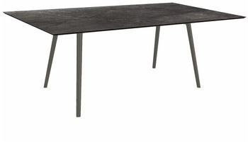 Stern Interno Tisch Rundrohr Konisch Aluminium/Silverstar 2.0 180 - 220x100 cm Anthrazit 180x100 cm Dark Marble
