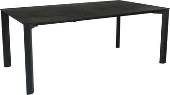 Stern Penta Ausziehtisch 160/210x100 cm Aluminium/Silverstar Schwarz matt Dark Marble