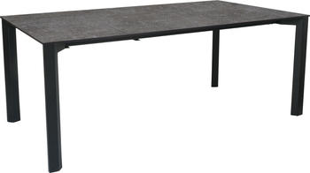 Stern Penta Ausziehtisch 160/210x100 cm Aluminium/Silverstar Schwarz matt Metallic Grau