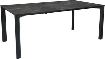 Stern Penta Ausziehtisch 160/210x100 cm Aluminium/Silverstar Schwarz matt Slate