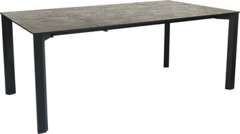Stern Penta Ausziehtisch 160/210x100 cm Aluminium/Silverstar Schwarz matt Slate Stone