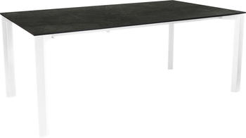 Stern Penta Ausziehtisch 160/210x100 cm Aluminium/Silverstar Weiß Dark Marble
