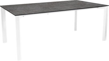 Stern Penta Ausziehtisch 160/210x100 cm Aluminium/Silverstar Weiß Metallic Grau