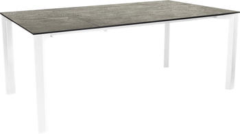 Stern Penta Ausziehtisch 160/210x100 cm Aluminium/Silverstar Weiß Slate Stone