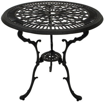 DEGAMO Gartentisch LUGANO 70cm rund, Aluguss grau antik, wetterfest