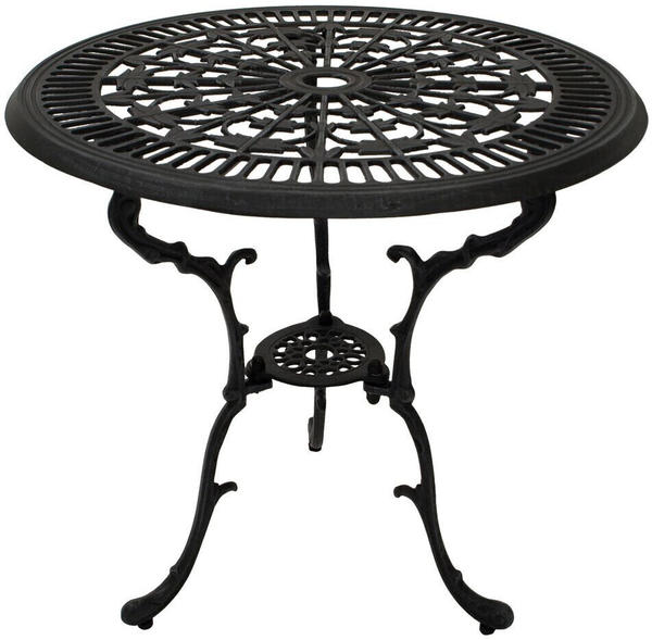 DEGAMO Gartentisch LUGANO 70cm rund, Aluguss grau antik, wetterfest