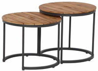 Siena Garden Beistelltisch "Baros" &Oslash;50x46 cm + &Oslash; 50x41 cm,Teakholz