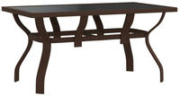 vidaXL Gartentisch Braun und Schwarz 140x70x70 cm Stahl und Glas