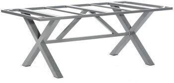 SonnenPartner Tisch Base-Spectra, Aluminium anthrazit, 200 x 100 cm, Tischplatte Compact, HPL, Eiche sägerau