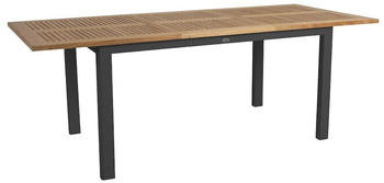 Brafab Ausziehtisch LYON 152 / 210 x 92 cm, Aluminium schwarz / Teak