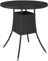 vidaXL Gartentisch Schwarz 70x70x73 cm Poly Rattan