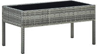 vidaXL Gartentisch Grau 75x40x37 cm Poly Rattan